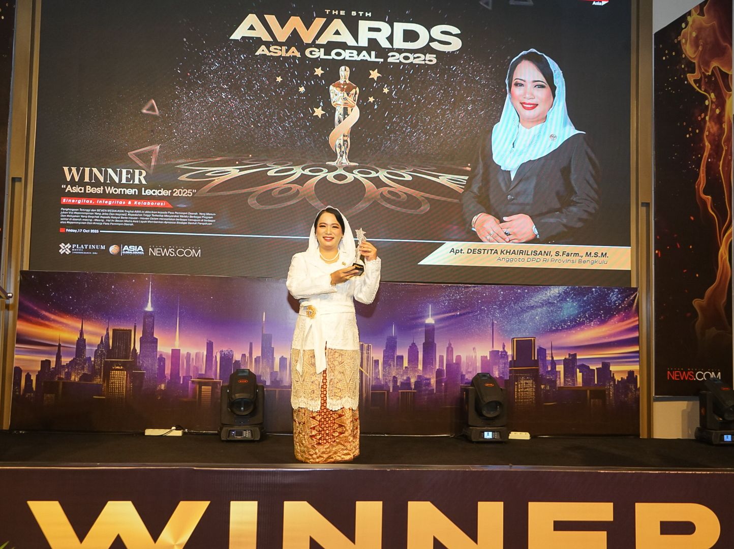 Anggota DPD RI Destita Khairilisani Raih Penghargaan Tertinggi Asia Global Award